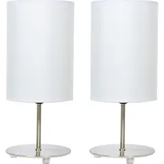 CASA BONITA - Pack de 2 Lámparas de Mesa Niza Blanco 14x32 cm