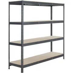 FIXSER - Estante Stocker Madera 4 Nivel(es) 210x200x60 cm Negro