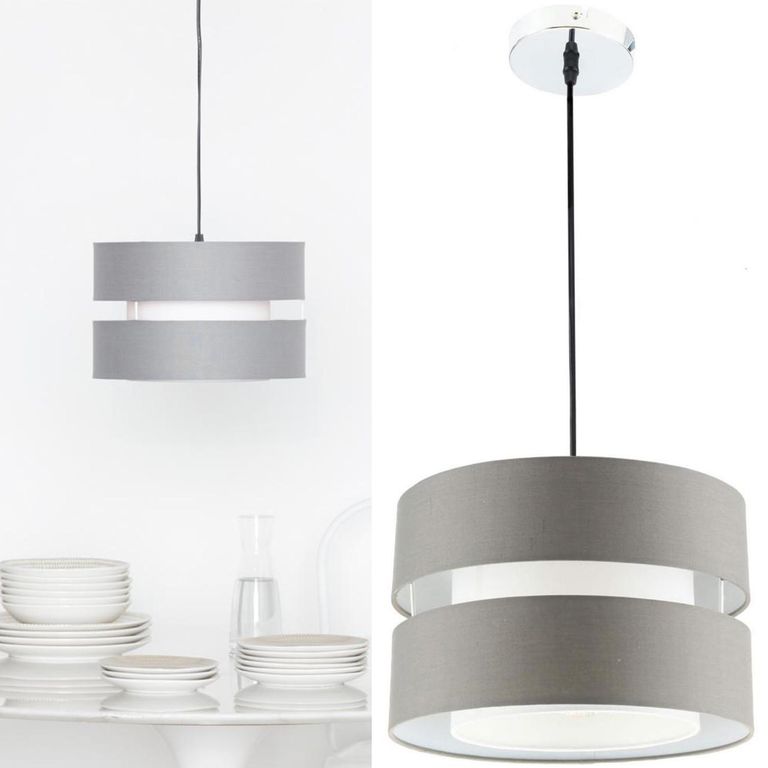 Lámpara Colgante 1 Luz Acero Gris