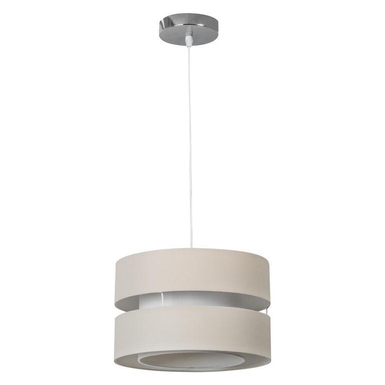 Lámpara Colgante 1 Luz Tela Beige