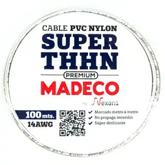 MADECO - Cable Eléctrico Premium THHN 1x14AWG/2,5MM2 100 metro(s) Blanco