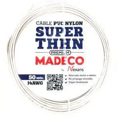 MADECO - Cable Eléctrico Premium THHN 1x14AWG/2,5MM2 50 metro(s) Blanco