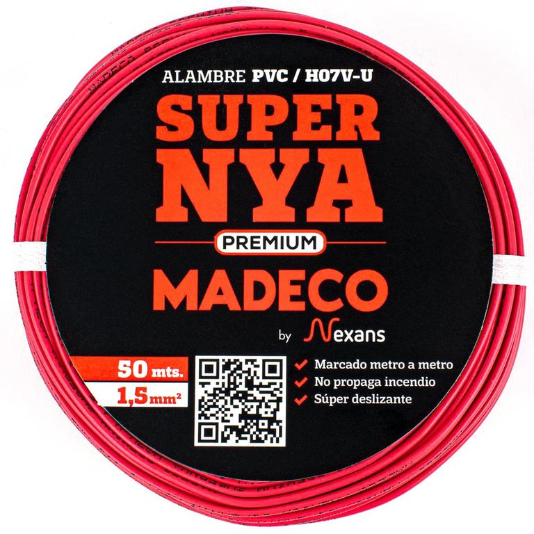 Alambre de Cobre Aislado Premium H07V-U 1x1,5 mm2 Rojo 50 metro(s)