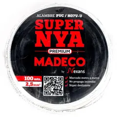 MADECO - Alambre de Cobre Aislado Premium H07V-U 1x2,5 mm2 Blanco 100 metro(s)