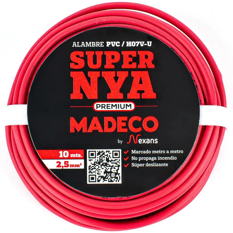 Alambre de Cobre Aislado Premium H07V-U 1x2,5 mm2 Rojo 10 metro(s)