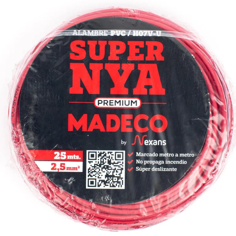 Alambre de Cobre Aislado Premium H07V-U 1x2,5 mm2 Rojo 25 metro(s)