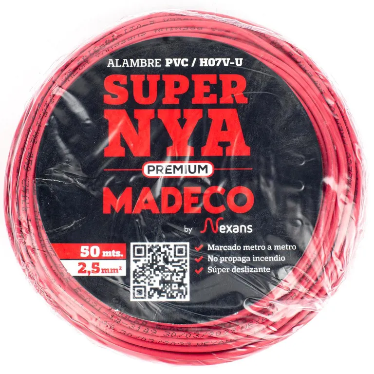 Alambre de Cobre Aislado Premium H07V-U 1x2,5 mm2 Rojo 50 metro(s)