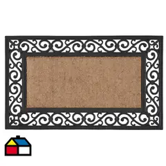 JUST HOME COLLECTION - Limpiapies Marco Forjado 45x75 cm PVC Negro/Café