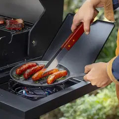 MR BEEF - Plancha para parrilla hierro fundido 25x18 cm con tabla