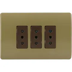 SCHNEIDER ELECTRIC - Tomacorriente triple 10 A Dorado Genesis
