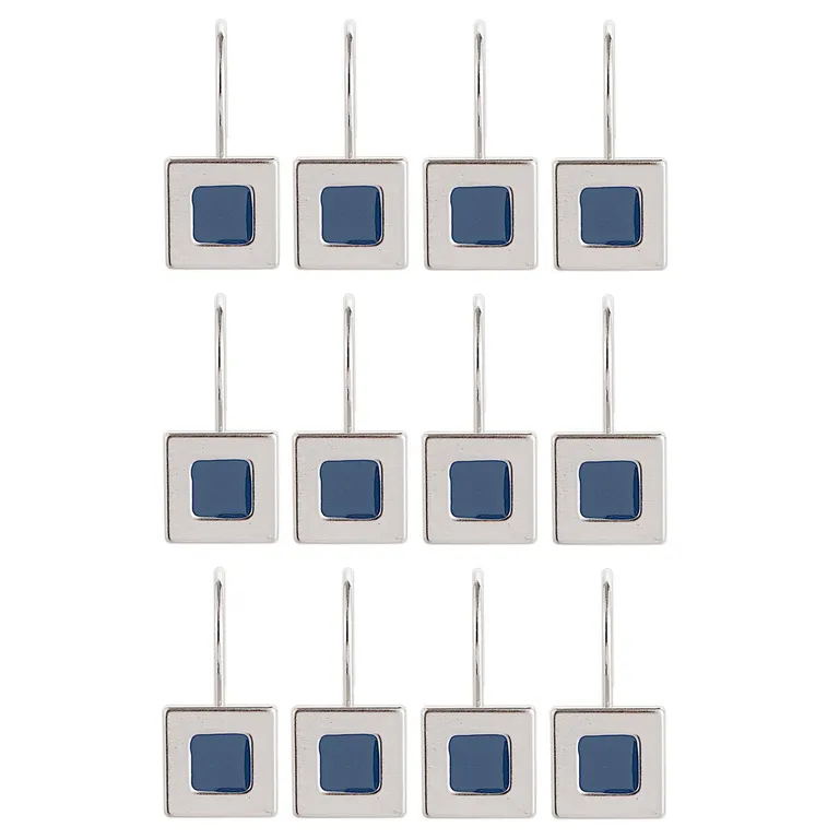 Set de ganchos para cortina de baño 12 unidades