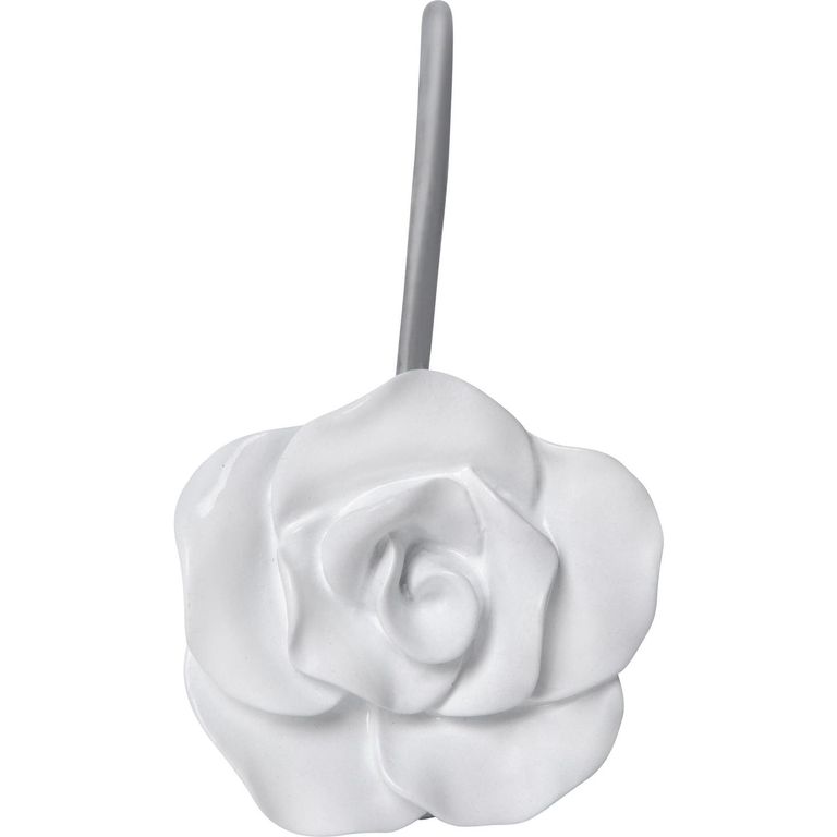 Set de ganchos para cortina de baño 12 unidades blanco