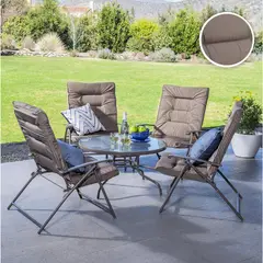 JUST HOME COLLECTION - Juego de Terraza Comedor Sao Paulo 4 Personas