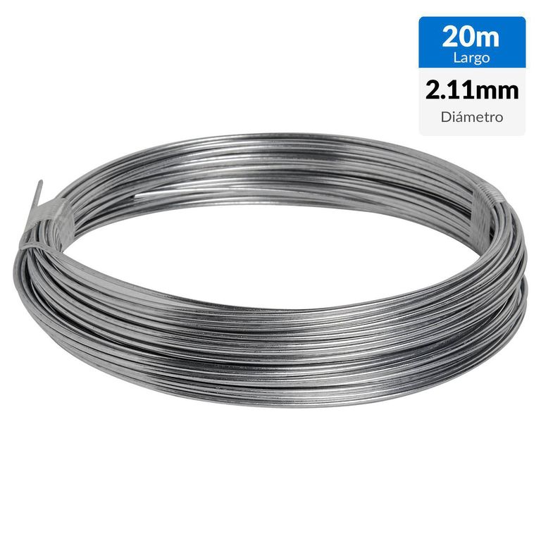 Alambre Acero N-14 2.1 mm 20 m Gris