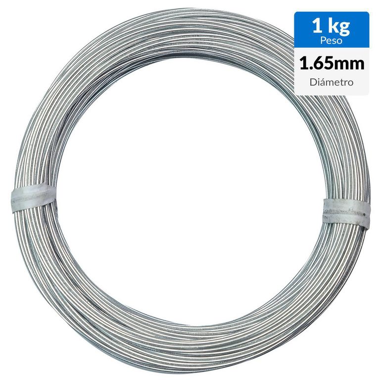 Alambre Acero Corriente #16/1 Kg 1.65 mm 60.69 m Gris