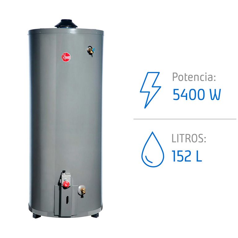 Termo Gas Natural 152 Litros 5400 W de Piso