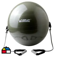 LIVEUP - Pelota de yoga gris con extensores