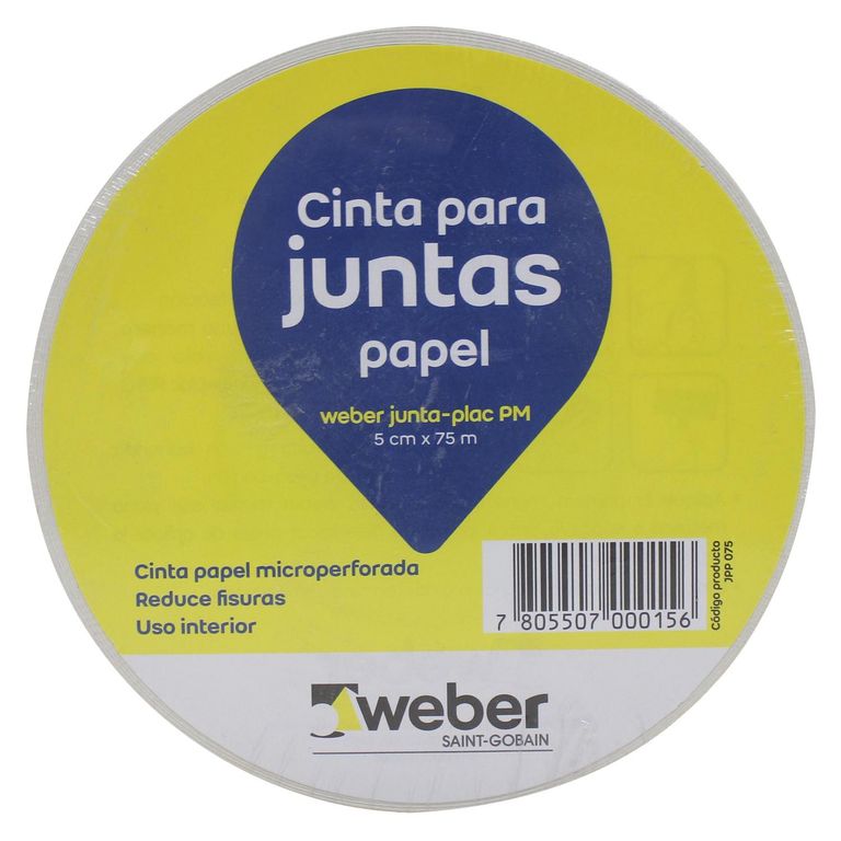 5cm x 75m Cinta de papel microperforada para juntas