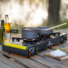KLIMBER - Cocinilla Camping Kibo Gas 2 Quemador(es) 13x28x63 cm Gris Oscuro