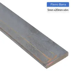 GENERICO - Fierro Barra Plana Laminada en Caliente Acero 5x20 mm 6 m