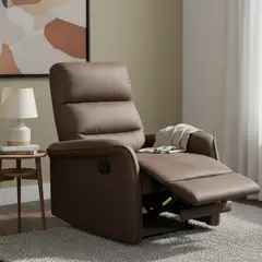 JUST HOME COLLECTION - Sillón Reclinable 1 cuerpo Portofino 84x103x92 cm Café