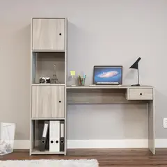 VEKKAHOME - Escritorio Cali 140x155x35 cm Blanco