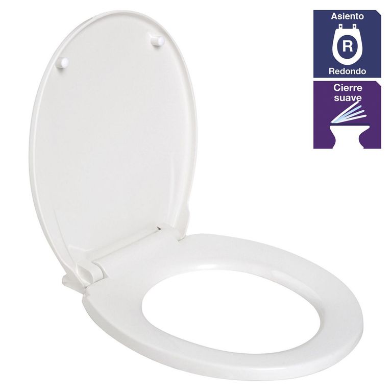 Asiento WC redondo plástico blanco