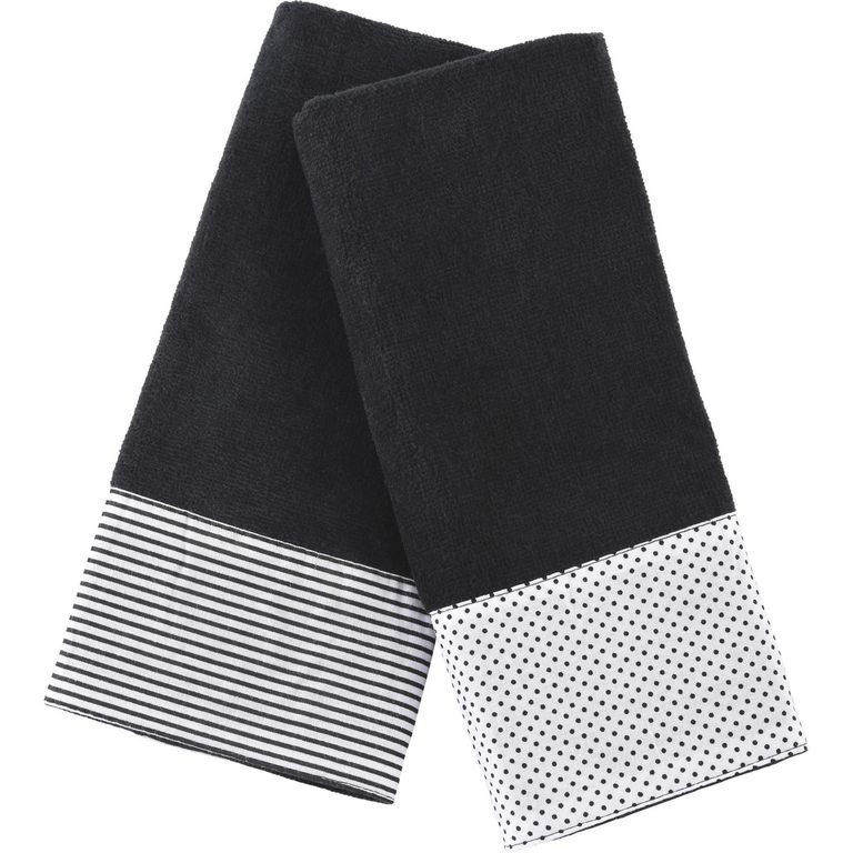 Set de Toallas Visita 380 gr Algodón 30x50 cm Negro