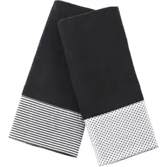 JUST HOME COLLECTION - Set de Toallas Visita 380 gr Algodón 30x50 cm Negro