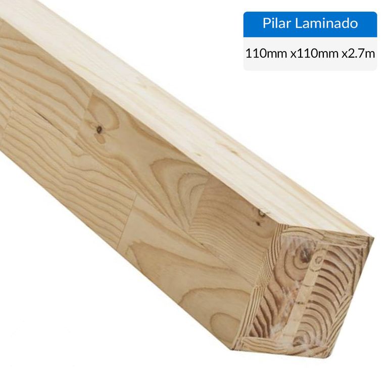 Pilar Laminado pino Oregón finger 110 x 110 mm x 2,70 m