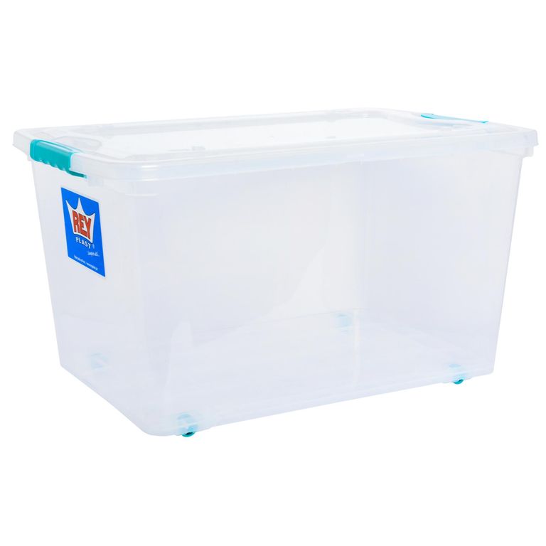 Caja organizadora 50 litros 72x45x58 cm transparente