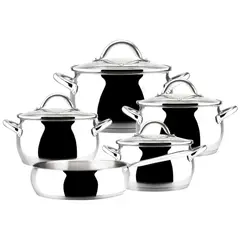MAGEFESA - Batería de Cocina 9 Piezas Acero inoxidable Kuchen Plateado