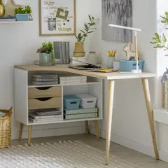 TVILUM - Escritorio Oslo 146x81x76 cm blanco/oak