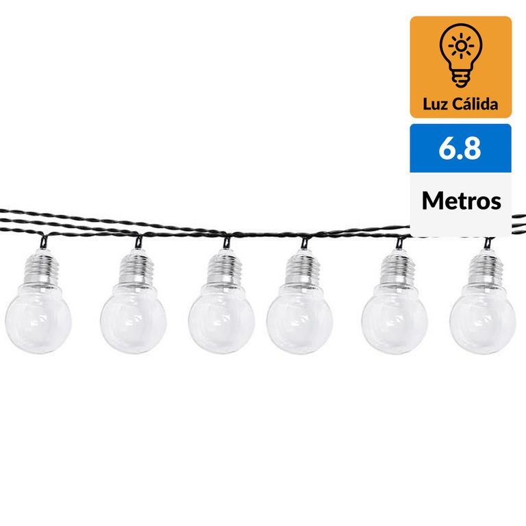 Guirnalda solar ampolletas 20 luces led