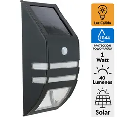 BYP - Apliqué Exterior Solar Led con Sensor 1 W IP44 40 lm Luz Cálida