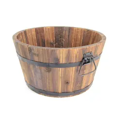 CASA BONITA - Macetero de madera tipo barril
