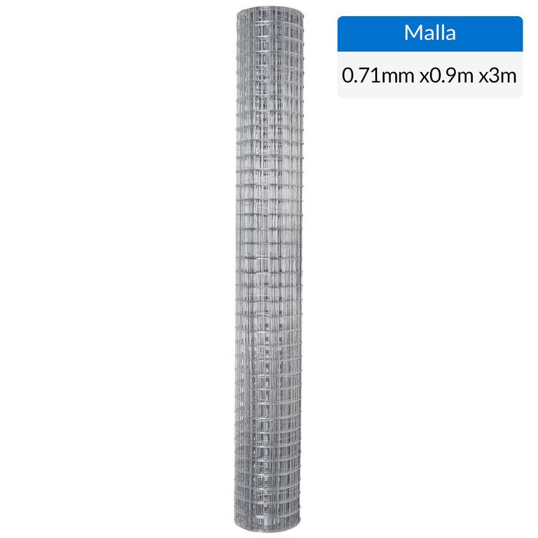 0.9x3 m Malla 1/2" soldada galvanizada