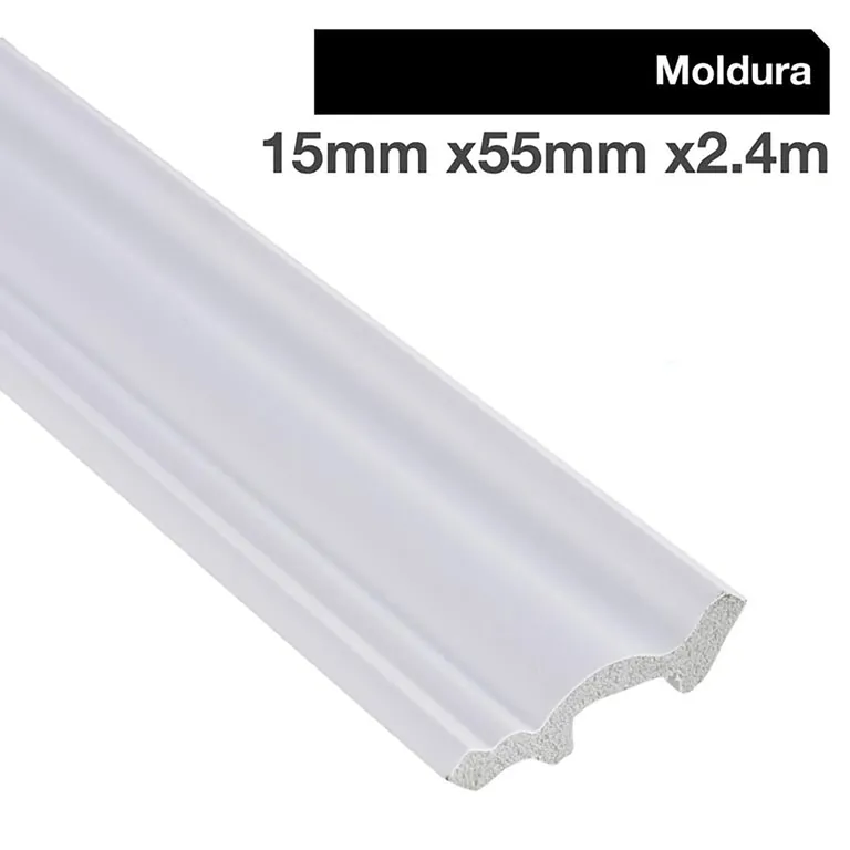 Moldura blanca para cornisa 55X15X240 cm