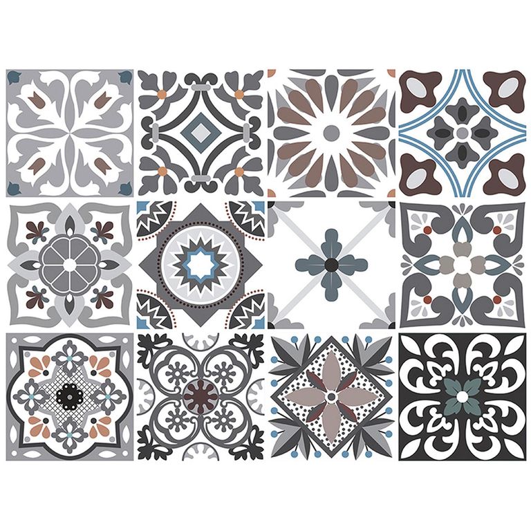 Set de azulejos adhesivos 15x15 cm 12 unidades