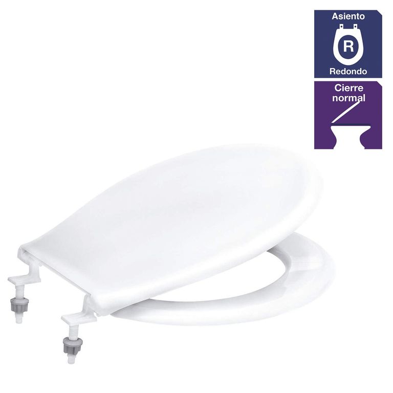 Asiento WC Basic blanco con fijación