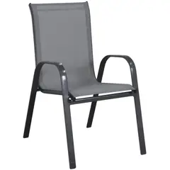 JUST HOME COLLECTION - Silla para Terraza Metal Sling Gris matizado 98x56x74 cm