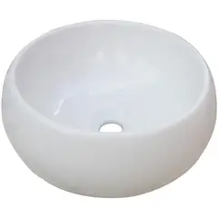 SENSI DACQUA - Lavamanos Ovalín Forma Redonda Loza 47x17x41 cm Blanco