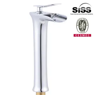 SENSI DACQUA - Monomando Lavamanos Alto Cales Plata