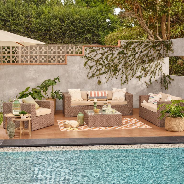 JUST HOME COLLECTION - Juego de Terraza Living San Lucas 6 Personas ...