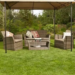 JUST HOME COLLECTION - Juego de Terraza Living Palermo 4 Personas Café