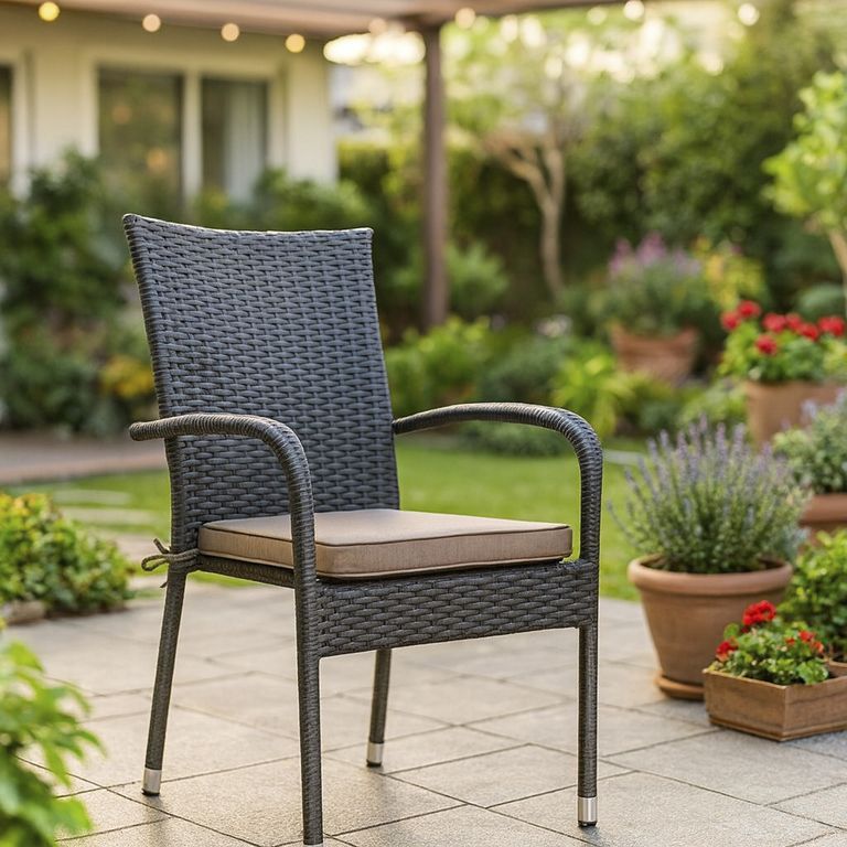Silla de Terraza metal y Ratán Pe Porto