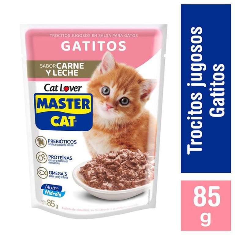 Alimento húmedo para gatito 85 g carne y leche