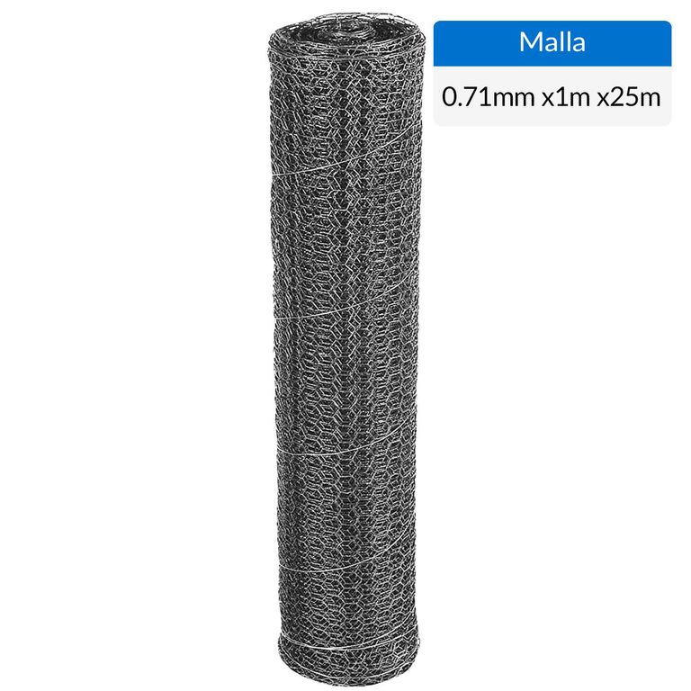 1x25 m Malla 3/4'' estuco hexagonal galvanizada