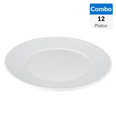 undefined - Combo 12 Platos de comida 21 cm blanco Ring