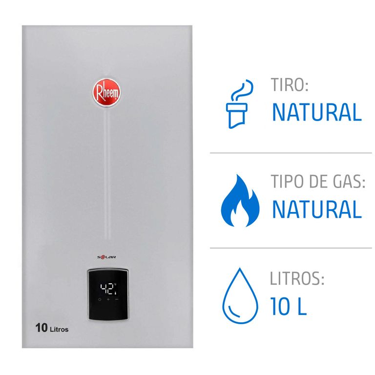 Calefont 10 Litros Gas Natural Tiro Natural Ionizado